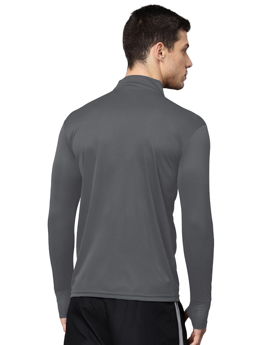 grey solid thumb hole t-shirt - 15694961 - Zoom Image - 3