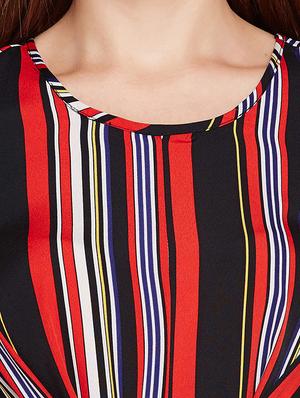 tie up front striped a-line dress - 15695461 - Standard Image - 5