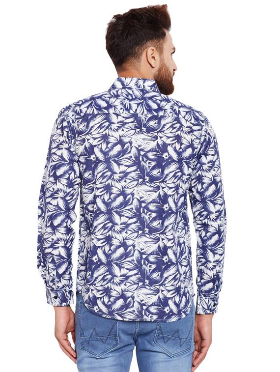 blue cotton casual shirt - 15695529 - Zoom Image - 3