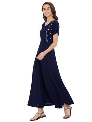 a-line mirror work piping kurta - 15695685 - Standard Image - 2