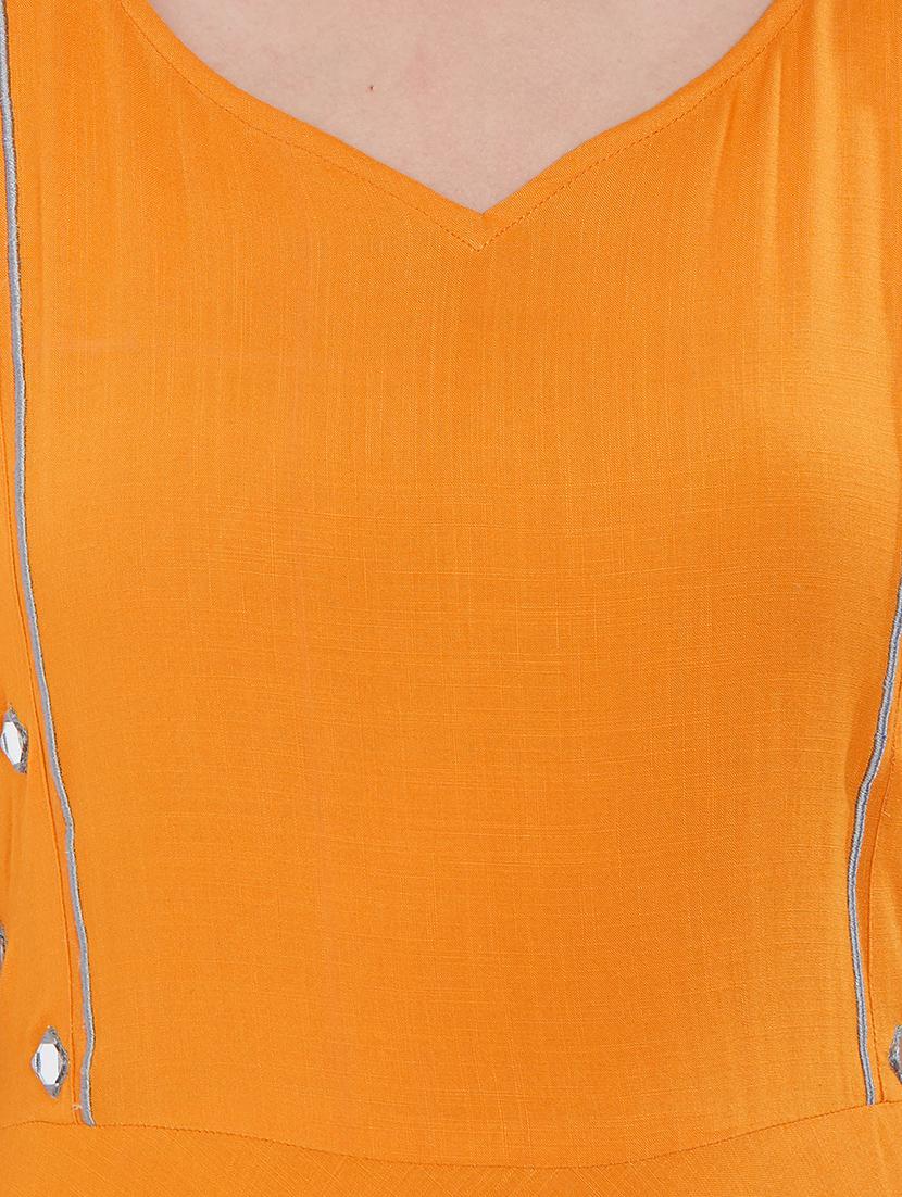 a-line mirror work kurta - 15695687 - Zoom Image - 4
