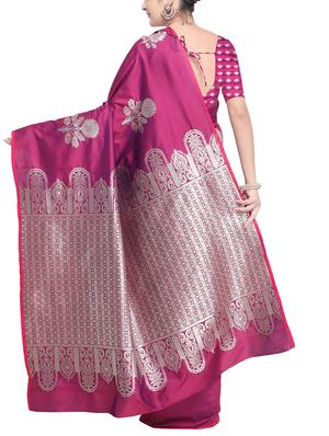 zari floral woven saree with blouse - 15695875 - Standard Image - 2