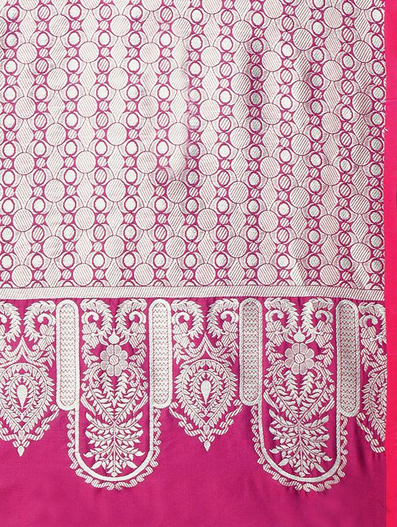 zari floral woven saree with blouse - 15695875 - Zoom Image - 4