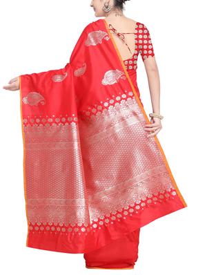 zari paisley woven saree with blouse - 15695879 - Standard Image - 2