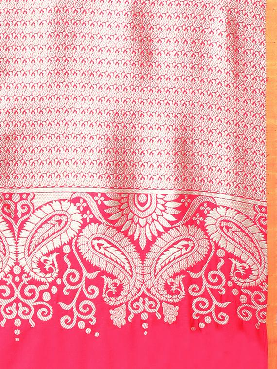 zari floral woven saree with blouse - 15695881 - Zoom Image - 4