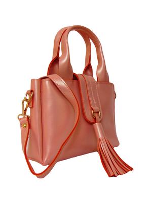 pink leatherette (pu) regular handbag - 15695917 - Standard Image - 4