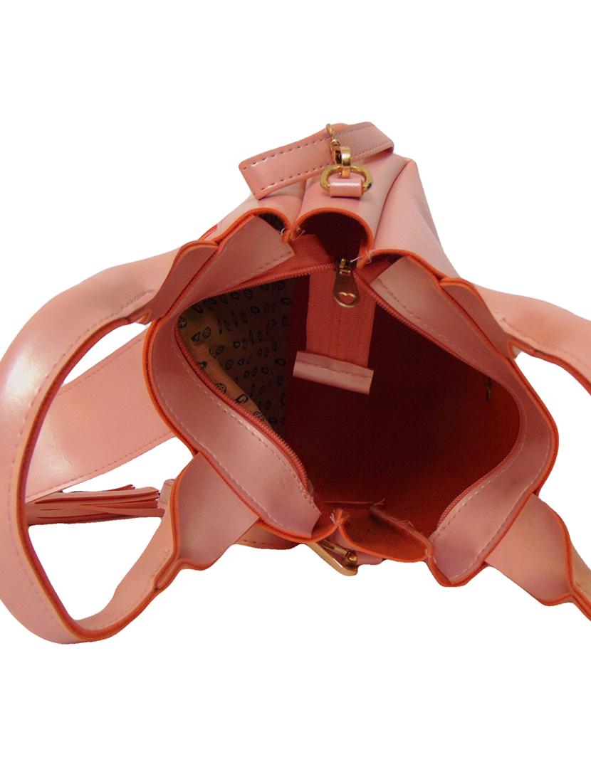 pink leatherette (pu) regular handbag - 15695917 - Zoom Image - 3