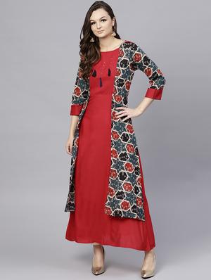 kaantha layered kurta with tassels - 15696054 - Standard Image - 2