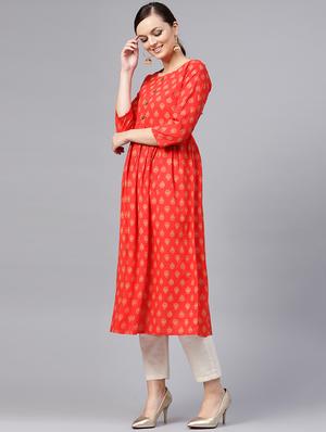 flared printed kurta - 15696056 - Standard Image - 2