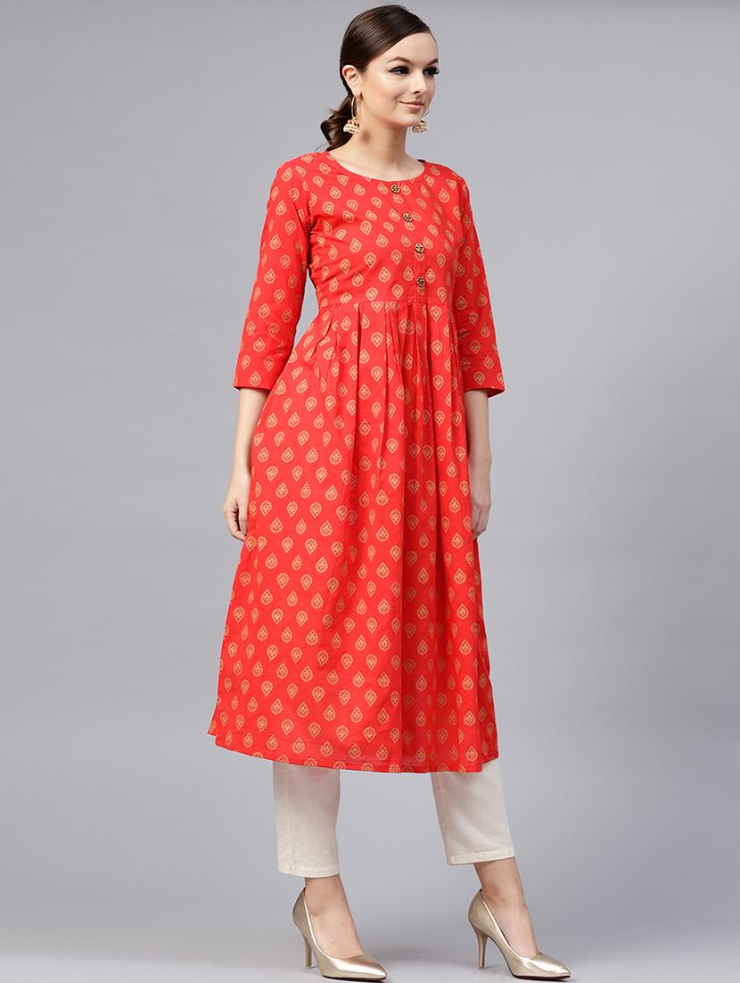flared printed kurta - 15696056 - Zoom Image - 1