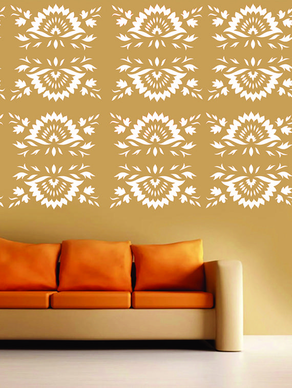 kayra decor reusable diy wall stencil painting for home decor (pvc, 16inch x 24 inch) - 15696509 - Zoom Image - 1