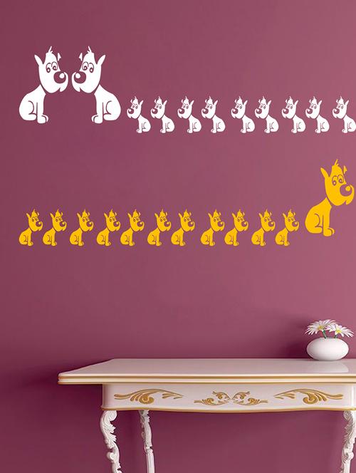 kayra decor adorable pups reusable diy wall stencil painting for home decor (pvc, 16inch x 24 inch) - 15696659 - Standard Image - 1