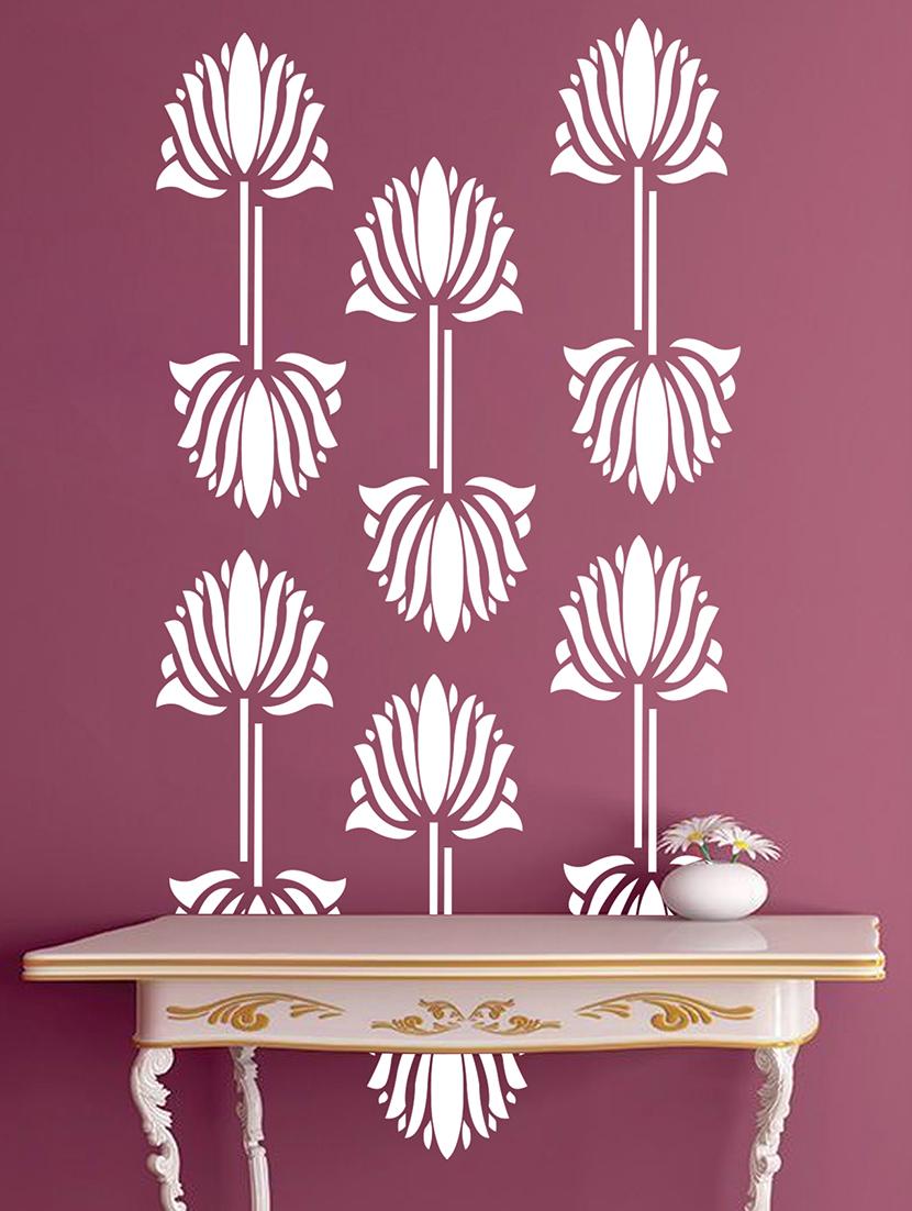 kayra decor lotus reusable diy wall stencil painting for home decor (pvc, 16inch x 24 inch) - 15696669 - Zoom Image - 1