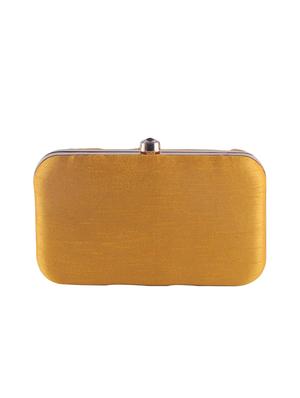 yellow faux silk box clutch - 15697357 - Standard Image - 2
