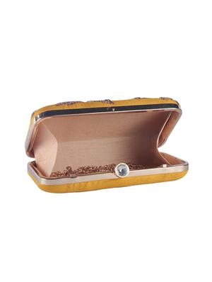 yellow faux silk box clutch - 15697357 - Standard Image - 3
