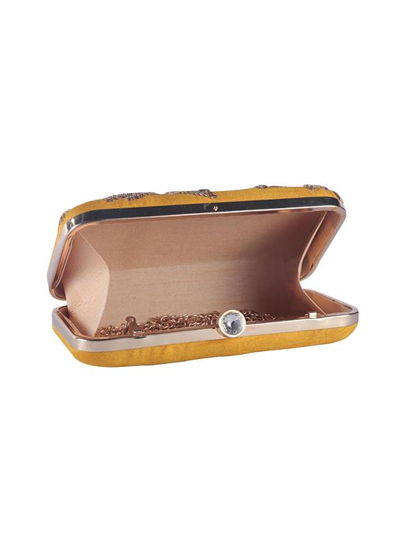 yellow faux silk box clutch - 15697357 - Zoom Image - 3