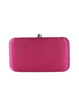 pink faux silk box clutch - 15697359 - Standard Image - 2