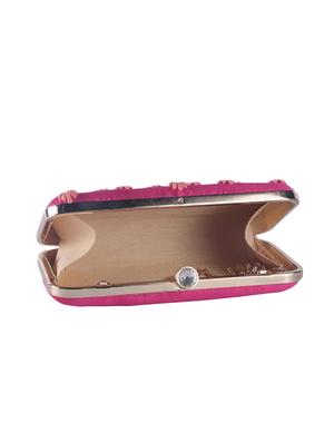 pink faux silk box clutch - 15697359 - Standard Image - 3