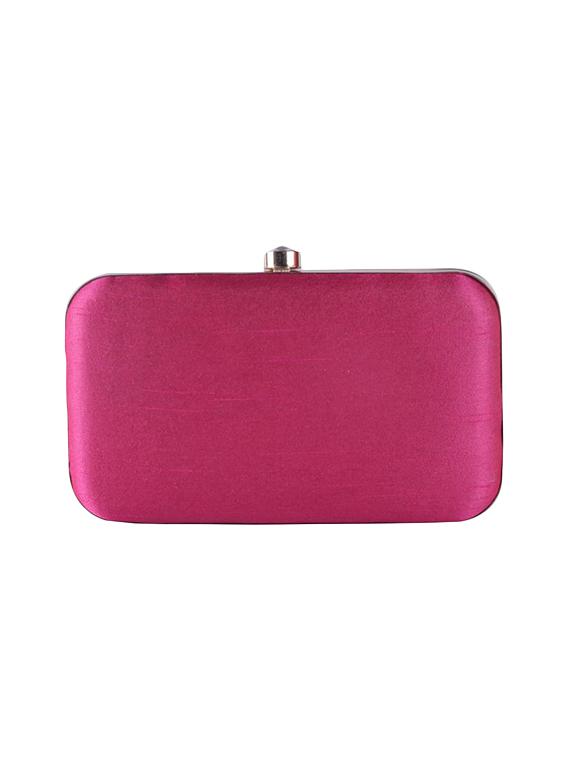 pink faux silk box clutch - 15697359 - Zoom Image - 2