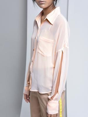 slit sleeved patch pocket detail shirt - 15697659 - Standard Image - 2