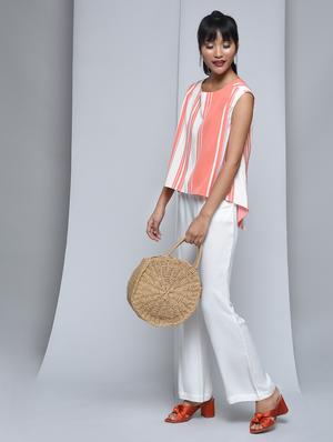 striped open back & tie top - 15697661 - Standard Image - 4