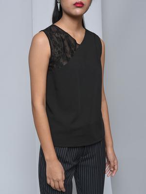 lace paneled sleeveless top - 15697663 - Standard Image - 2