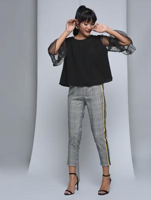 mesh bell sleeved top - 15697664 - Standard Image - 4