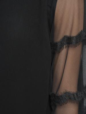 mesh bell sleeved top - 15697664 - Standard Image - 5