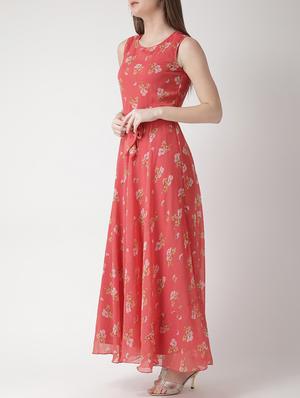 floral self tie belted maxi dress - 15698682 - Standard Image - 2