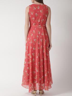 floral self tie belted maxi dress - 15698682 - Standard Image - 3