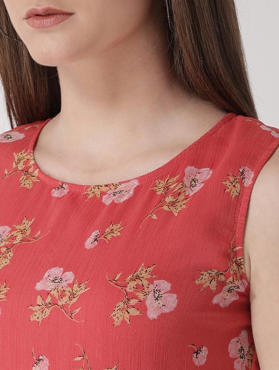 floral self tie belted maxi dress - 15698682 - Zoom Image - 4