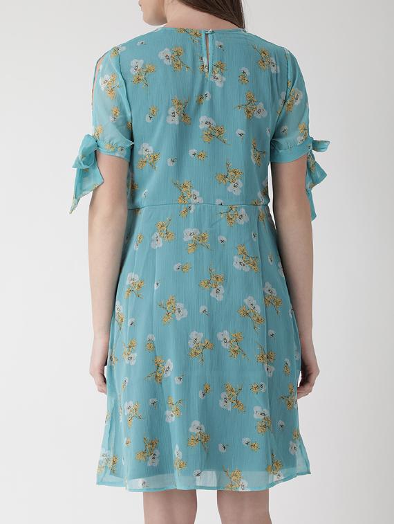 floral knot detail sleeved dress - 15698689 - Zoom Image - 2
