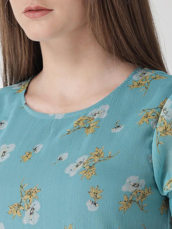 floral knot detail sleeved dress - 15698689 - Zoom Image - 3