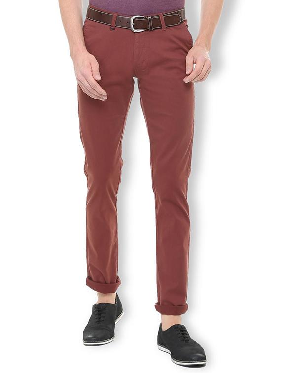 red cotton blend chinos - 15699186 - Zoom Image - 1