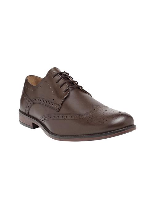 brown leather lace-up derbys - 15699302 - Standard Image - 1
