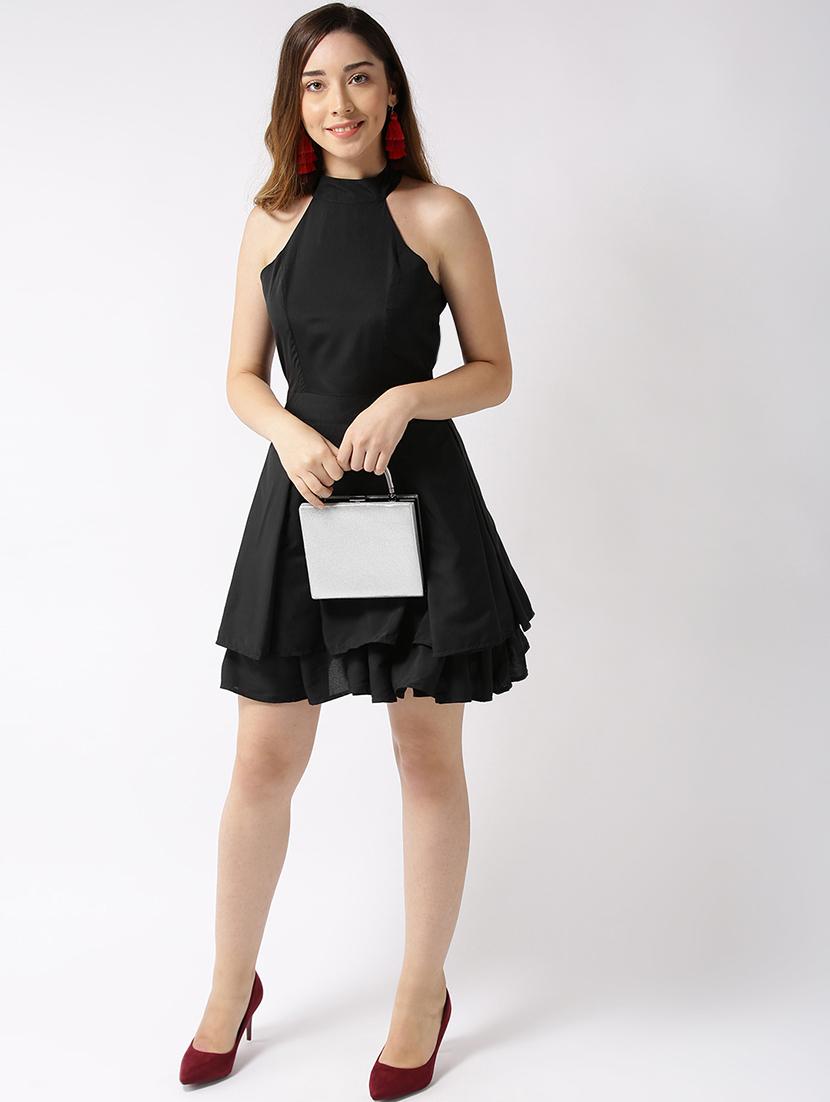 cut out back layered pleated dress - 15700084 - Zoom Image - 4