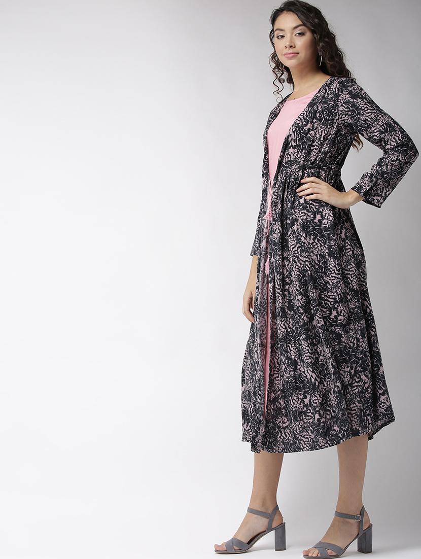 tie up detail layered dress - 15700095 - Zoom Image - 2