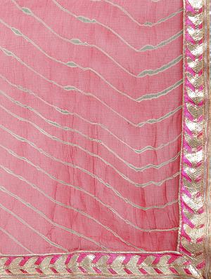 gota lace border bandhani saree with blouse - 15700242 - Standard Image - 4