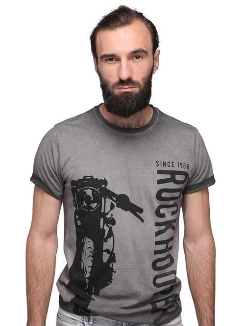grey cotton front print tshirt - 15700486 - Standard Image - 1