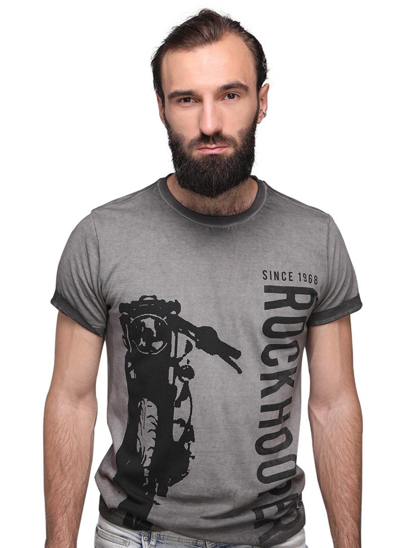 grey cotton front print tshirt - 15700486 - Zoom Image - 1