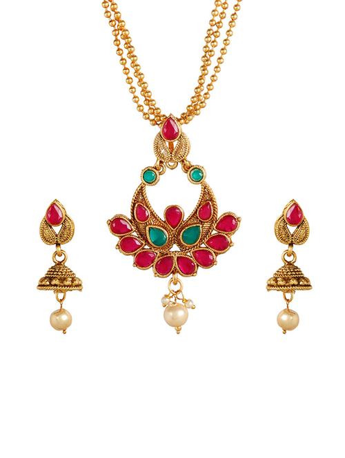 multi colored metal necklaces and earring - 15701040 - Standard Image - 1