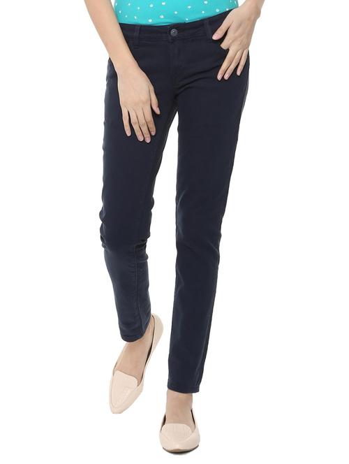 navy blue mid rise trouser - 15701540 - Standard Image - 1