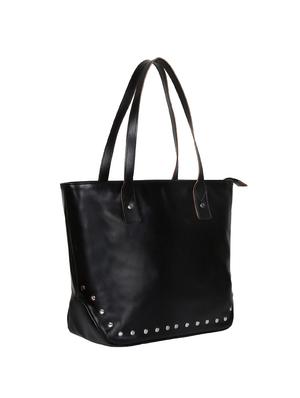 black leatherette (pu) regular handbag - 15702895 - Standard Image - 4