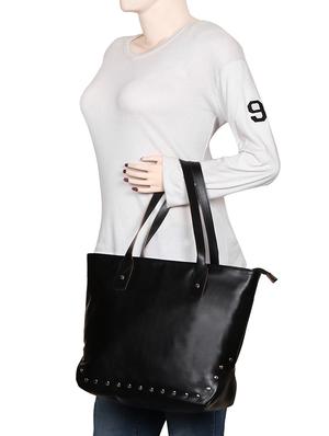 black leatherette (pu) regular handbag - 15702895 - Standard Image - 5