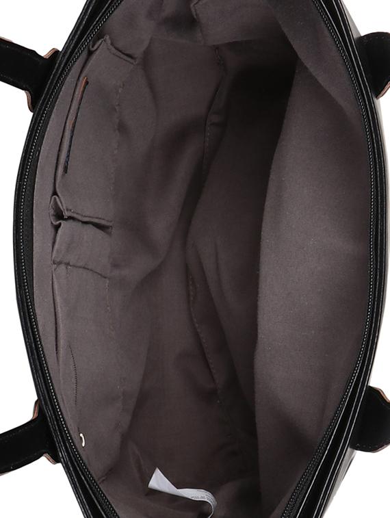 black leatherette (pu) regular handbag - 15702895 - Zoom Image - 3