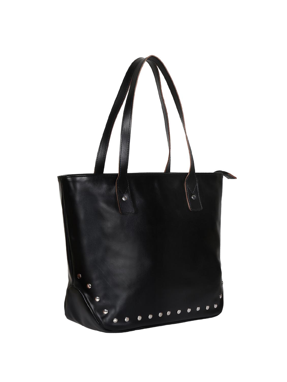 black leatherette (pu) regular handbag - 15702895 - Zoom Image - 4