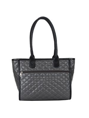 grey leatherette (pu) regular handbag - 15702902 - Standard Image - 2