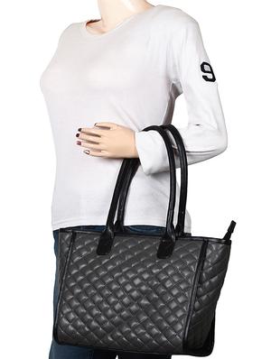 grey leatherette (pu) regular handbag - 15702902 - Standard Image - 5