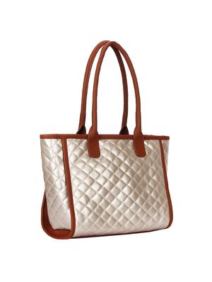 silver leatherette (pu) regular handbag - 15702903 - Standard Image - 4
