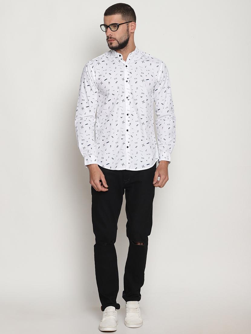 white cotton casual shirt - 15702958 - Zoom Image - 4